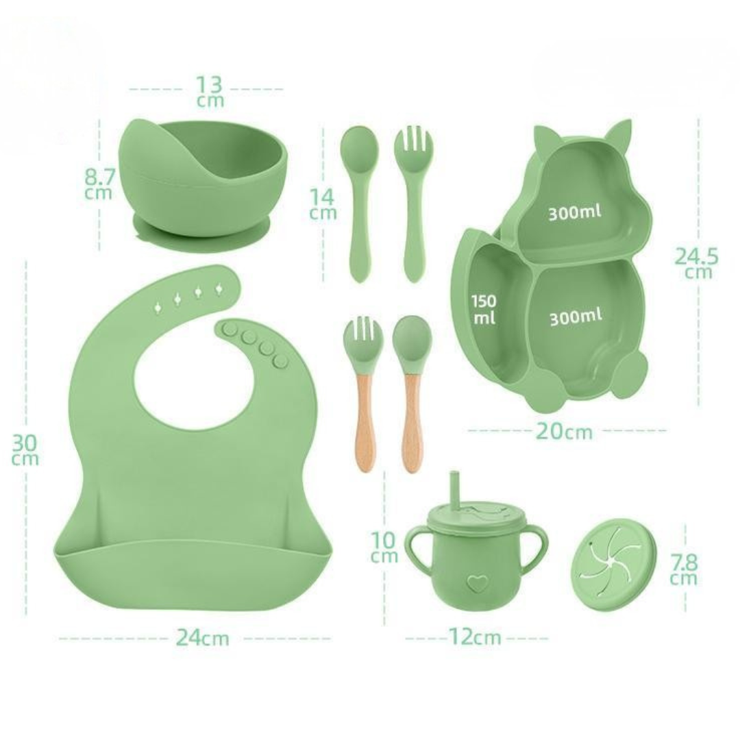 Set Pappa Silicone 5 Pezzi con Ventosa – Antiscivolo e Sicuro