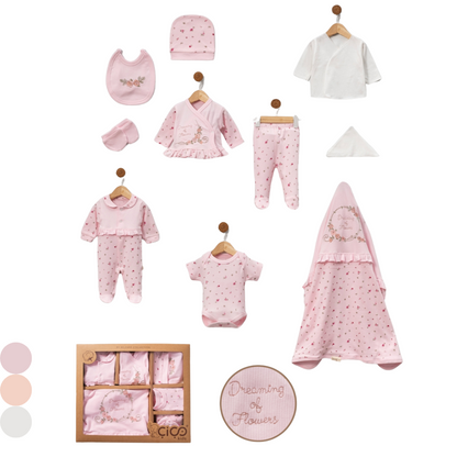 Set 10PZ Nascita BIMBA "Dreaming of Flowers"