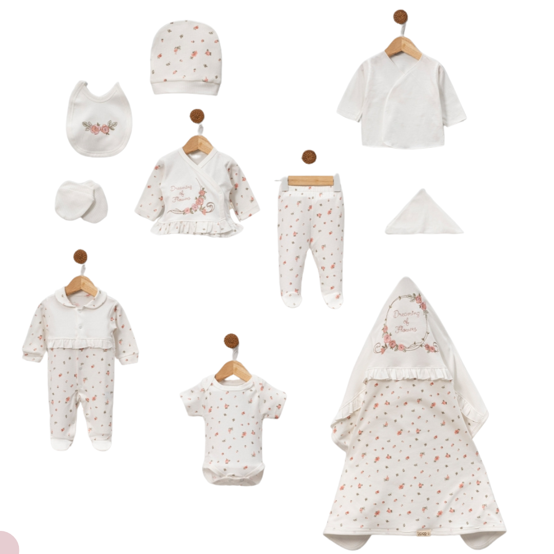 Set 10PZ Nascita BIMBA "Dreaming of Flowers"