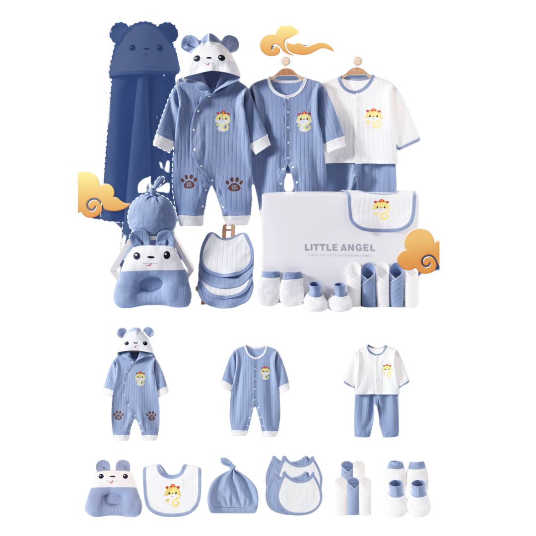 Set Neonato 20 Pezzi “Little Angel” – Tutto per la Nascita (Azzurro)