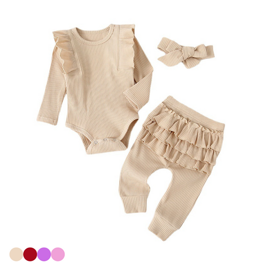 Set Completo per Bambina con Volant cotone