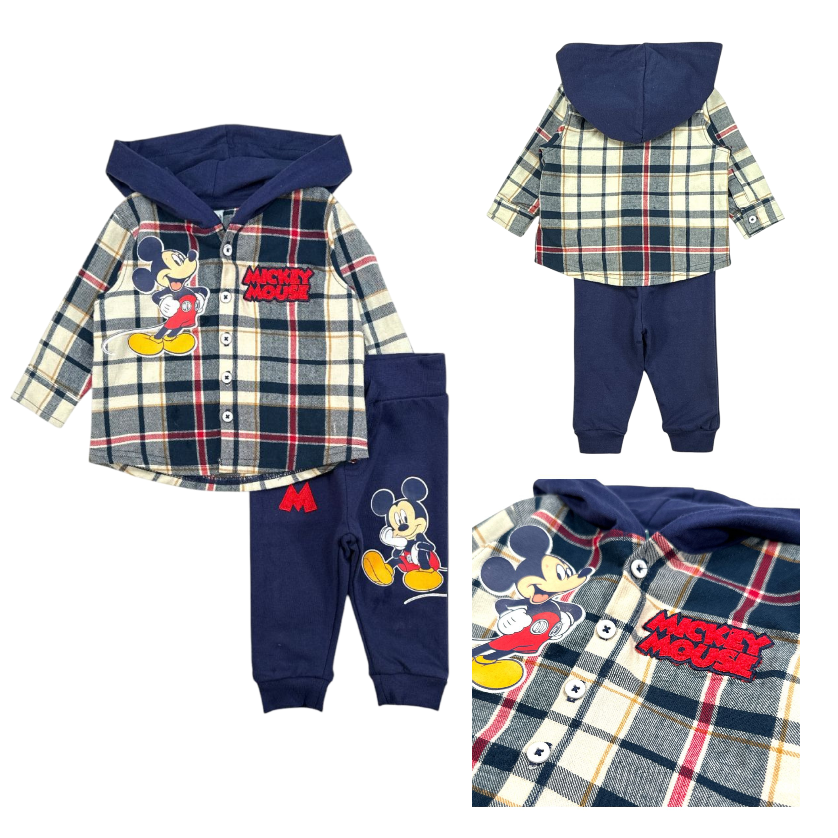 Completino Mickey Bimbo Invernale Caldo Cotone 2pz