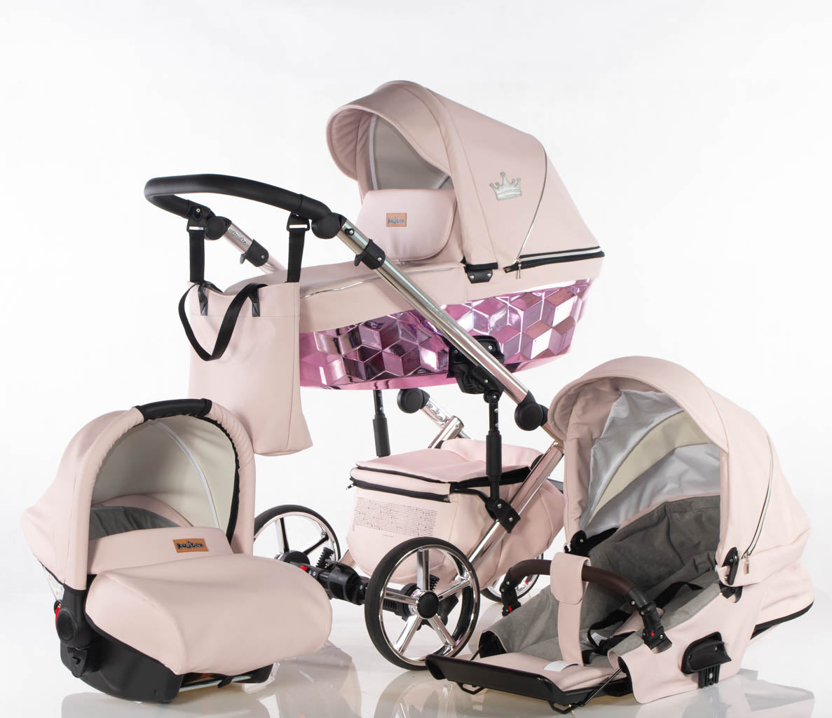 Cubic - Rosa Argento col. - 3in1 - Passeggino Trio