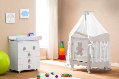 Eva Soft Pacchetto Componibile Culla+Fasciatoio+Velo+Set Tessile