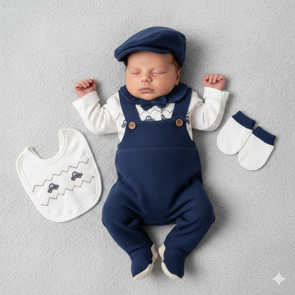 Set Neonato/ Bimbo 5 Pezzi in Cotone –  100% cotone