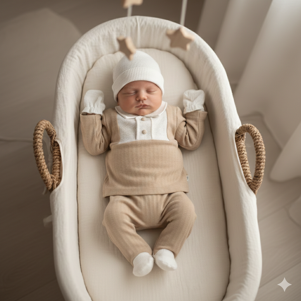 Set Nascita in Cotone Elegante Vari Colori Neonato/ Bimbo – 5 Pezzi