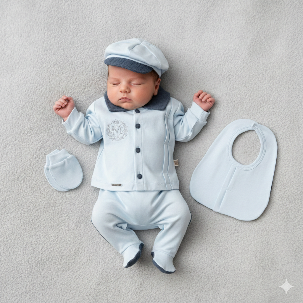 Set Neonato/ Bimbo 5 Pezzi in Cotone –  100% cotone