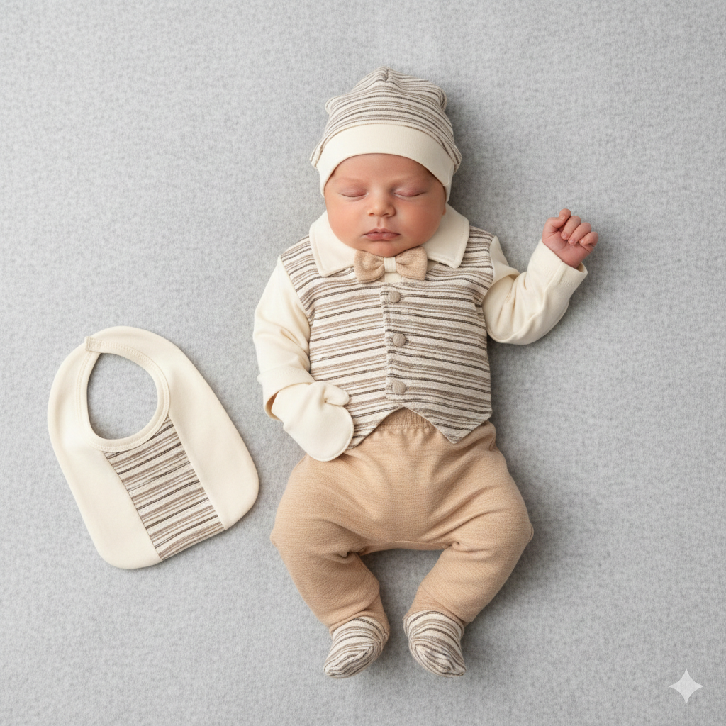 Set Neonato/ Bimbo 5 Pezzi in Cotone –  100% cotone