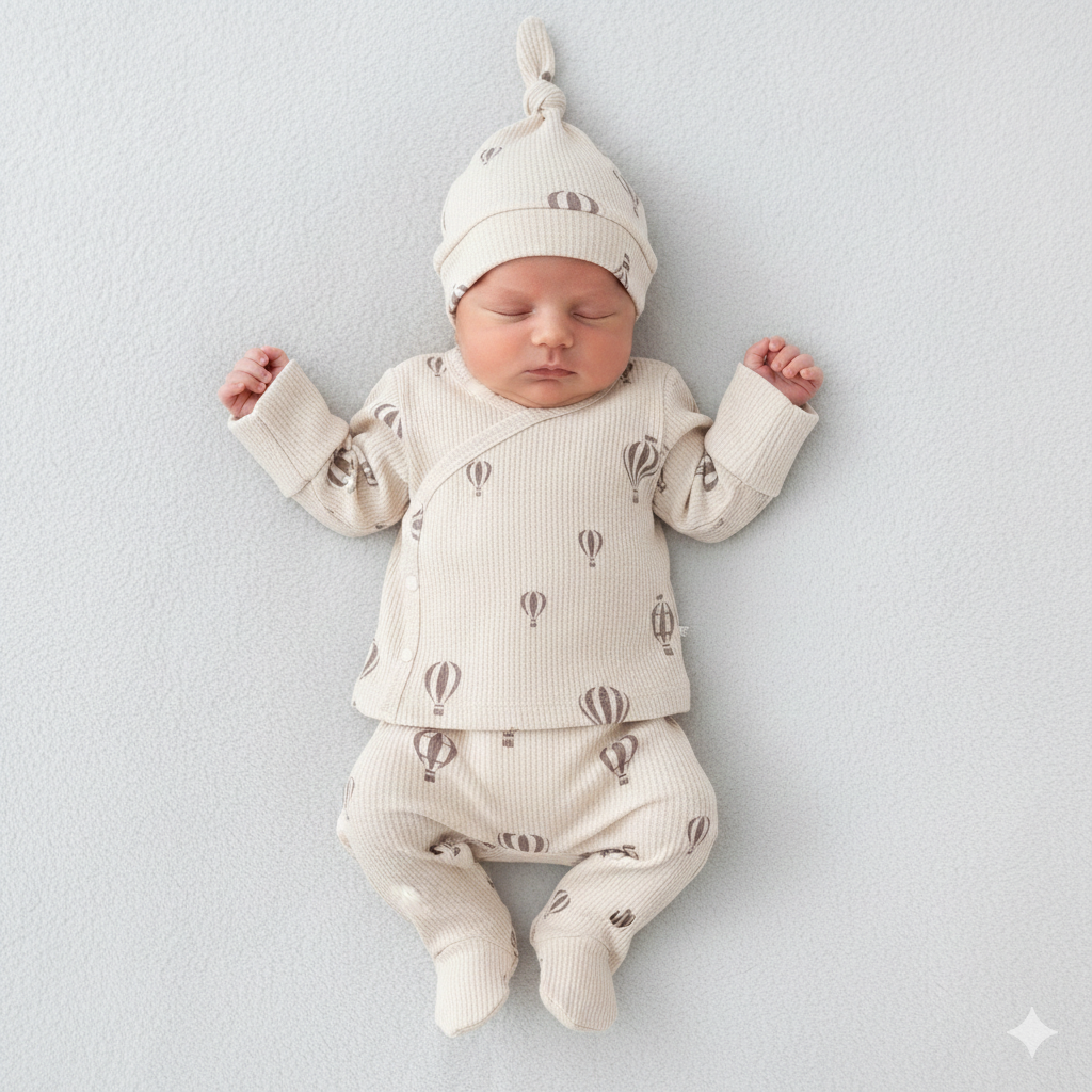 Set Neonato/ Bimbo 5 Pezzi in Cotone –  100% cotone