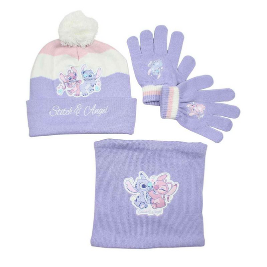 Set cappellino+ sciarpa+ guanti Stitch bimba