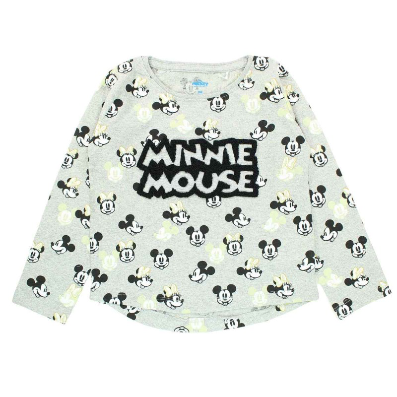 Maglia a Maniche Lunghe Caldo Cotone Minnie Mouse - Stampa All Over
