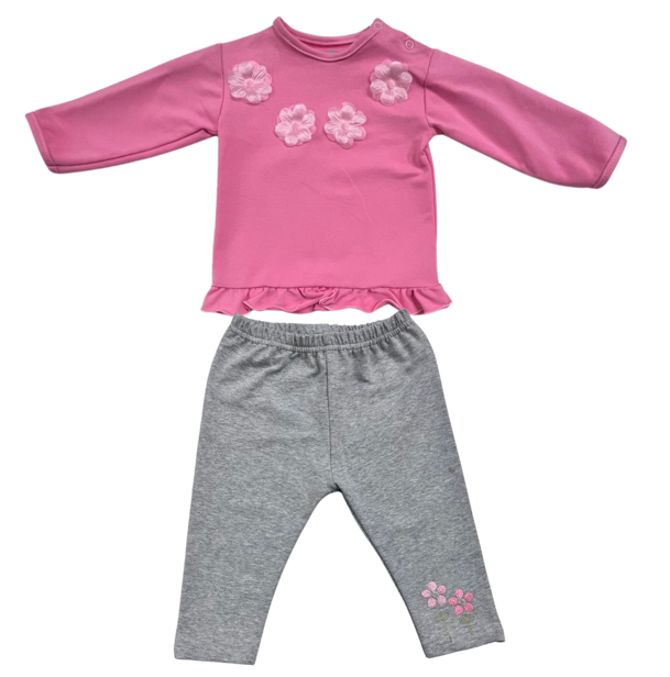 Completino Fs baby manica lunga rosa e grigio