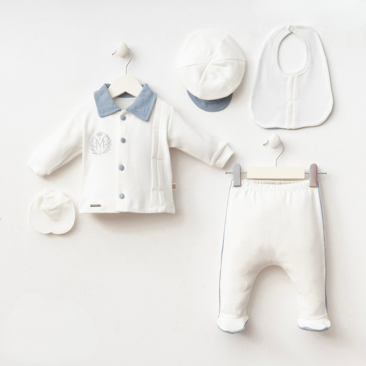 Set Neonato/ Bimbo 5 Pezzi in Cotone –  100% cotone