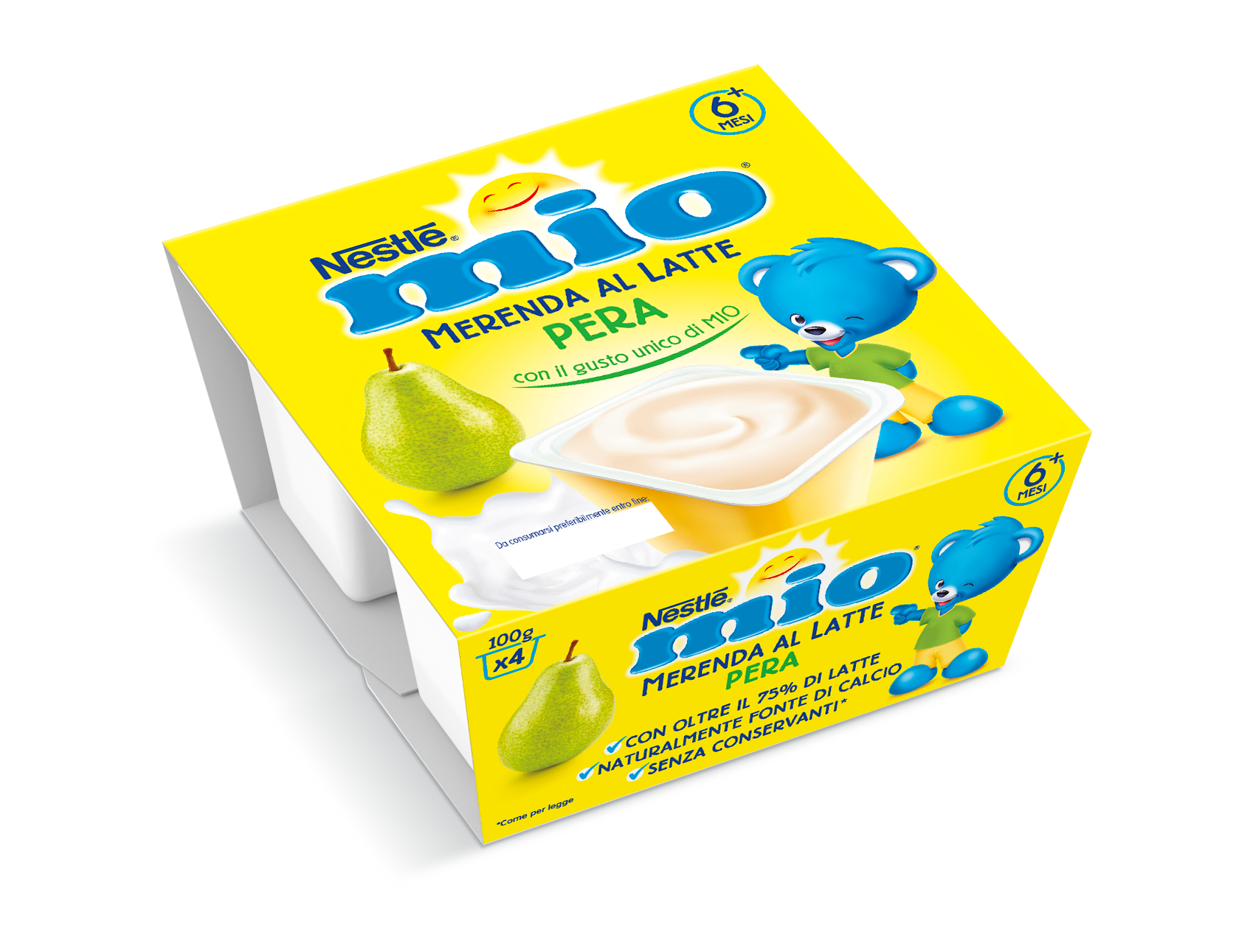 Mio Merenda al latte Pera 4x100gr da 6m+