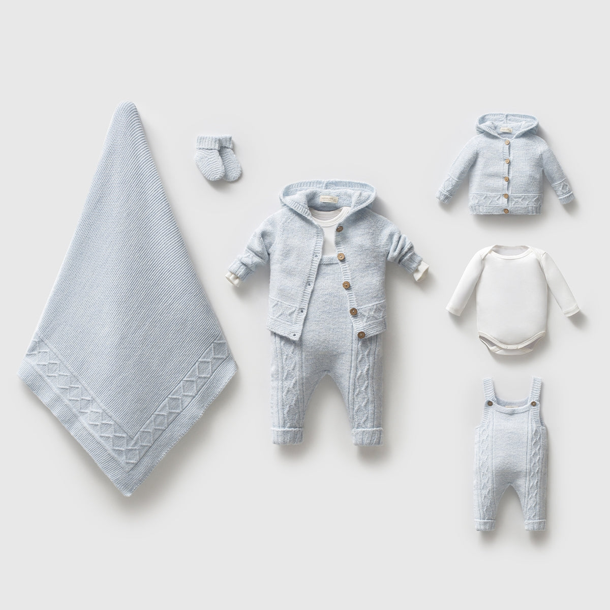 Corredino Neonato/a Neutro in Maglia con Salopette e Copertina