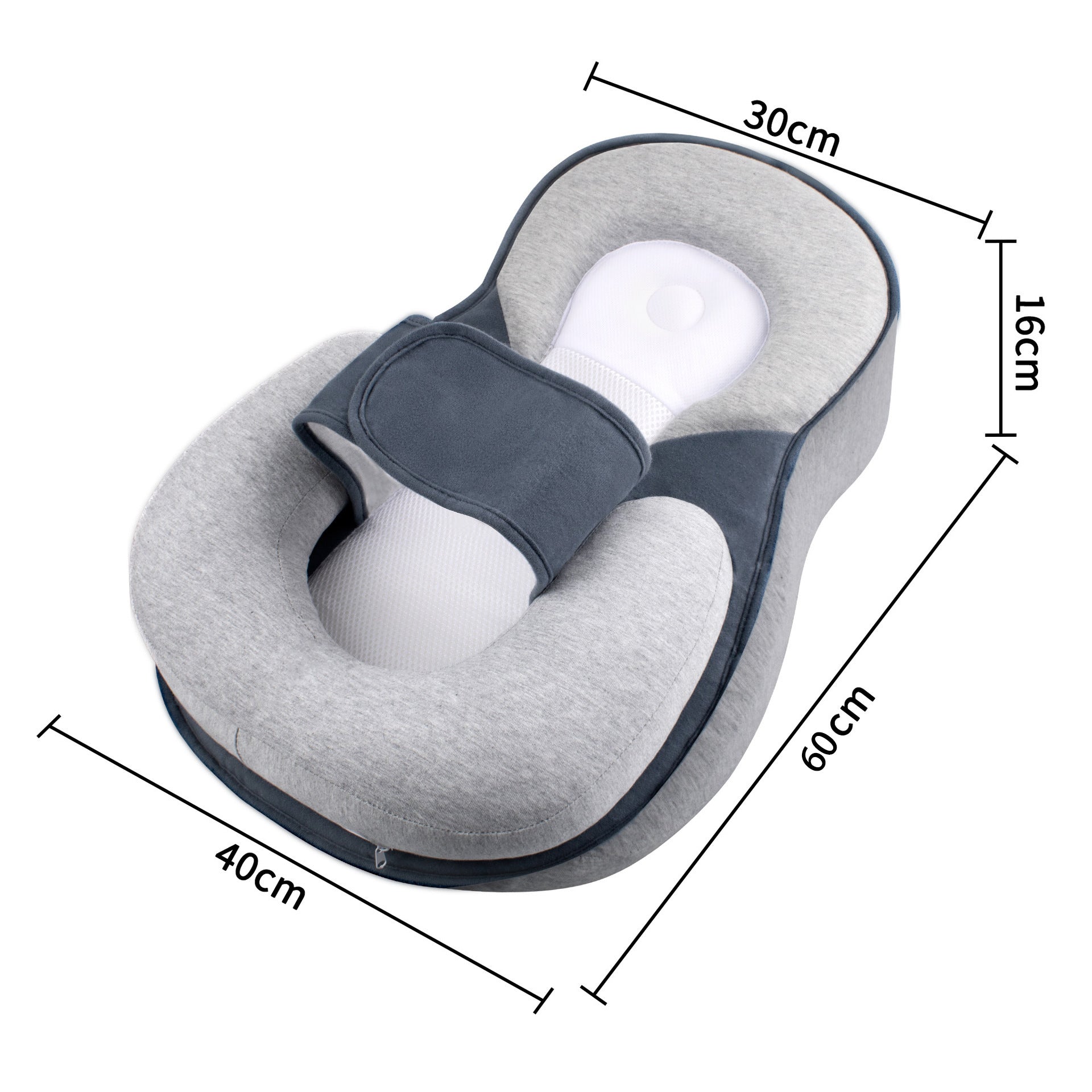 Cuscino Antireflusso 2in1 Neonato con Inclinazione 15° e Supporto Ergonomico