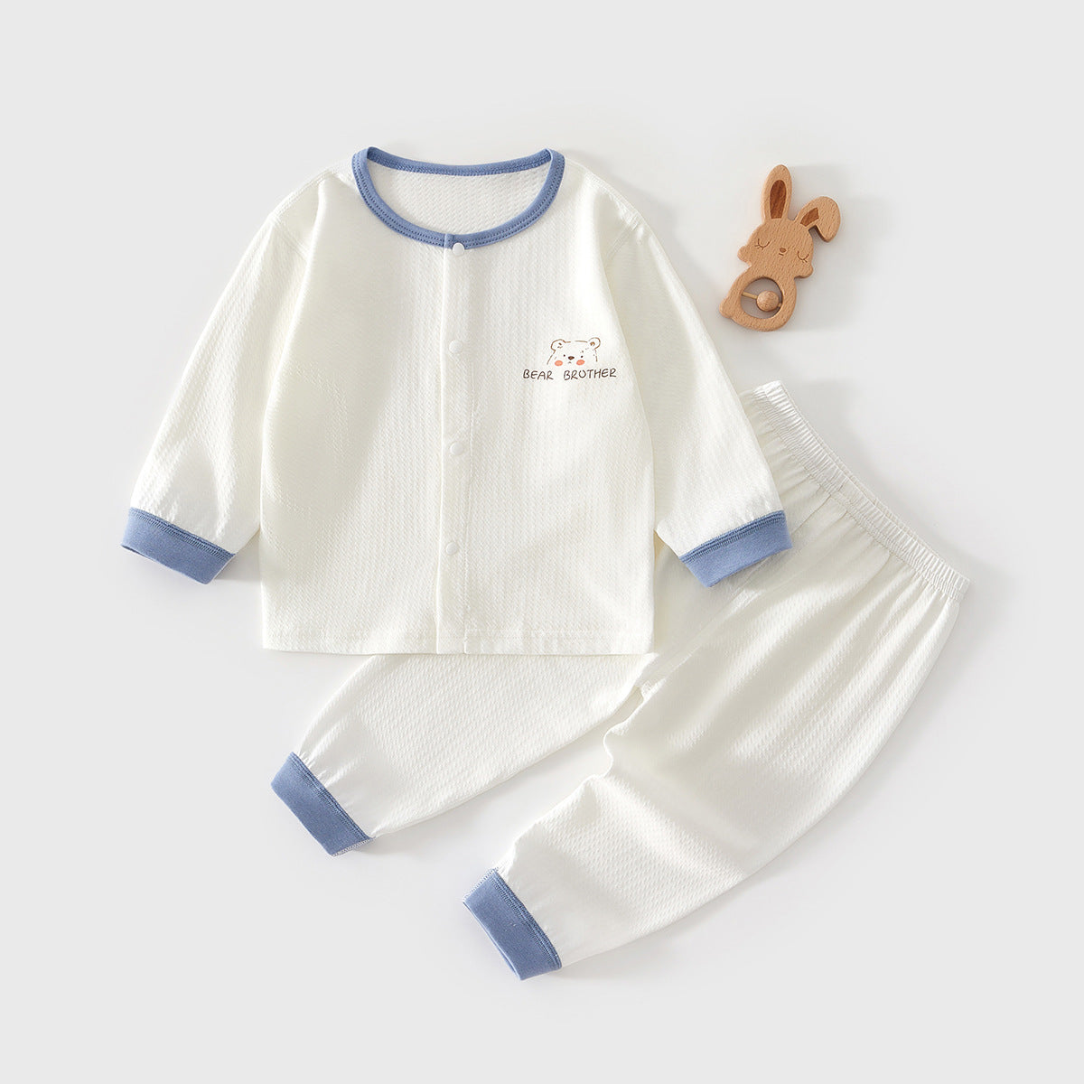 Completo Pigiama Neonato “Bear Brother” in Cotone – Maniche Lunghe