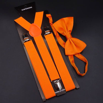Set elegante bimbo con papillon e bretelle  regolabili