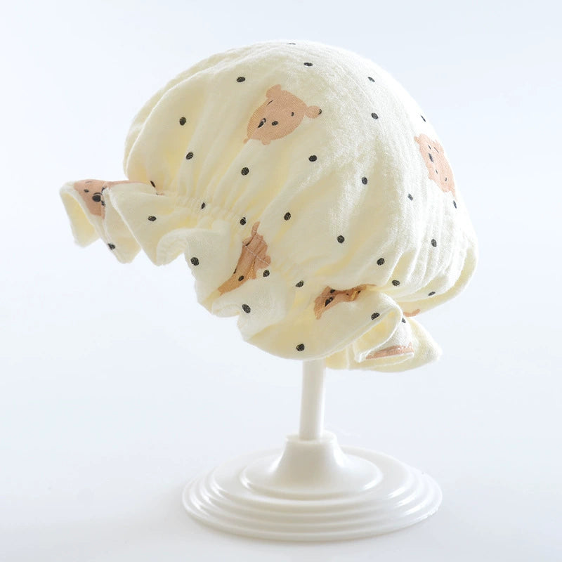 Cappellino Neonato in Mussola di Cotone – Giallo Orsetto