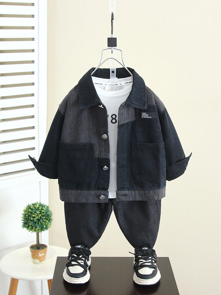 Giacca Denim Bambino – Stile Casual Bicolor
