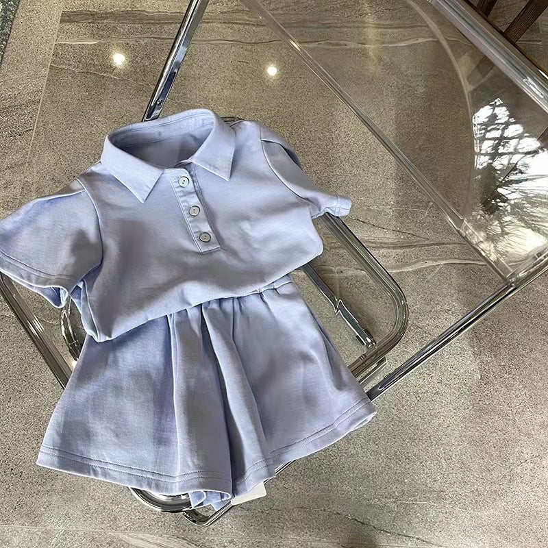 Completo Bambina Estivo con Polo e Gonna Pantaloncino