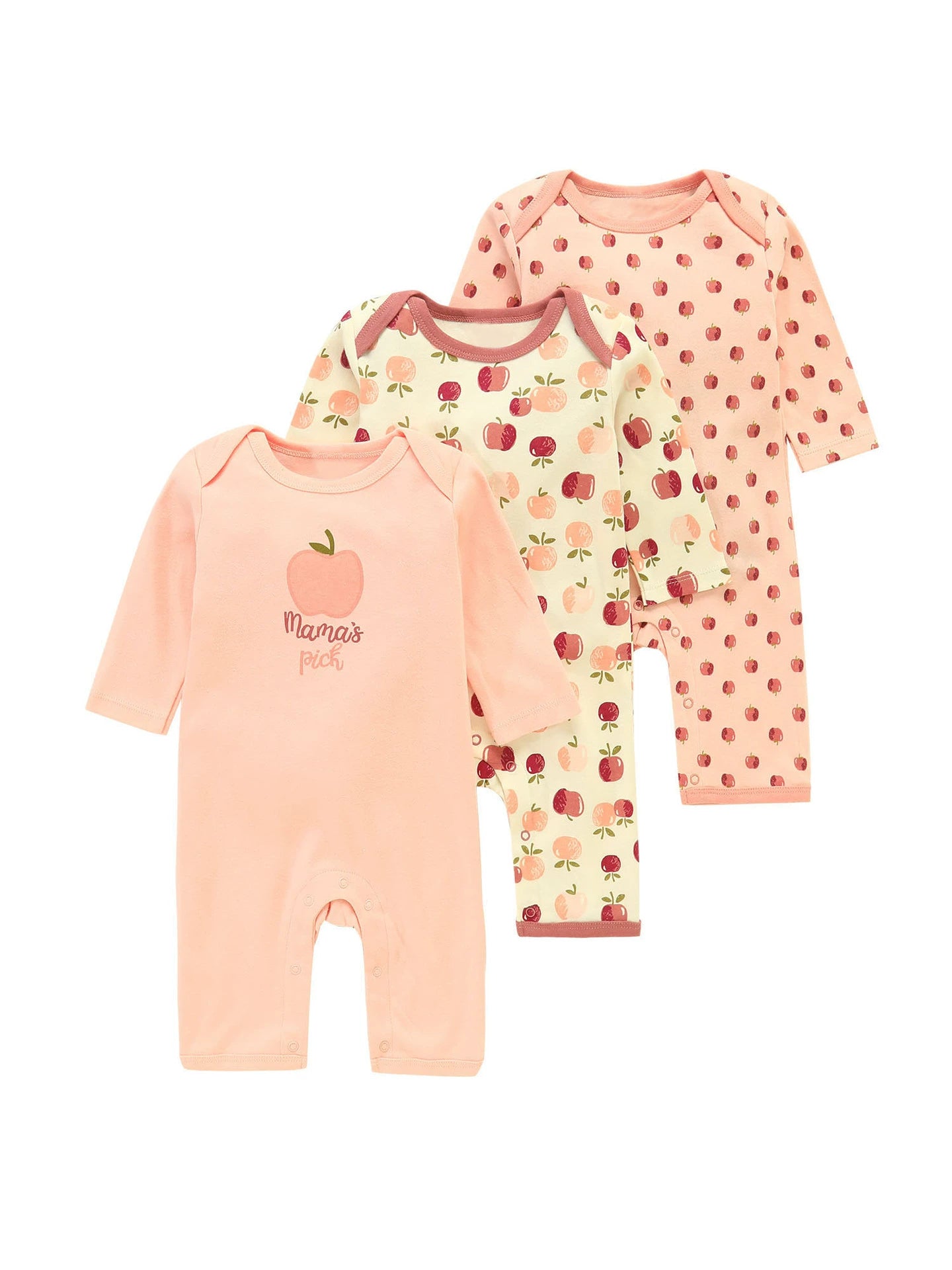 Set 3 Tutine in Cotone per Neonata/ Bimba  Manica Lunga