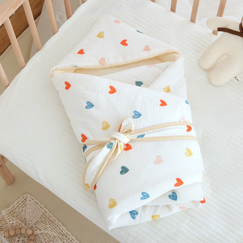 Sacco nanna 2in1  in Mussola di Cotone  cuoricini colorati