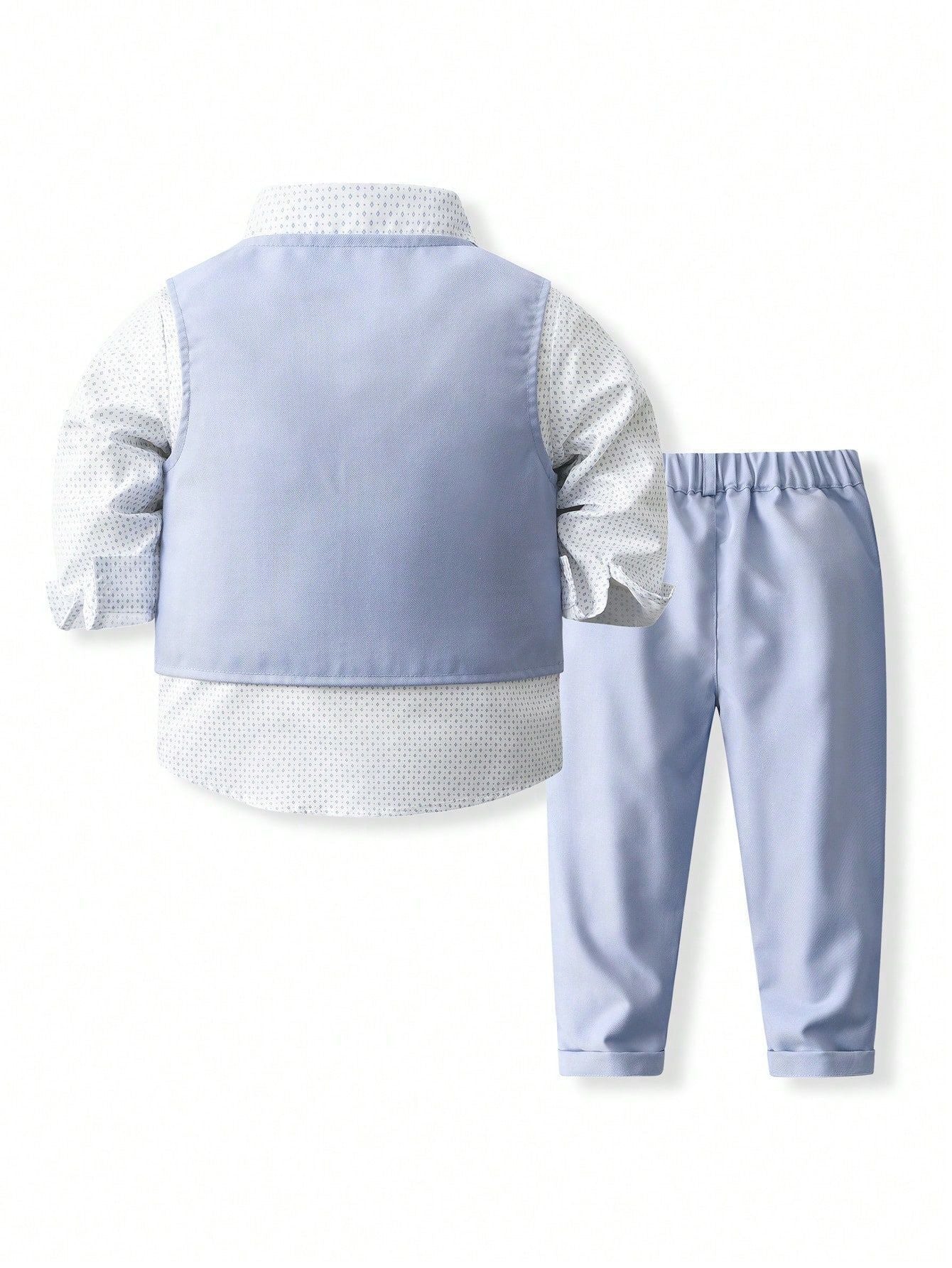 Completo Elegante 4 Pezzi per Bambino – Gilet, Camicia, Pantaloni e Papillon