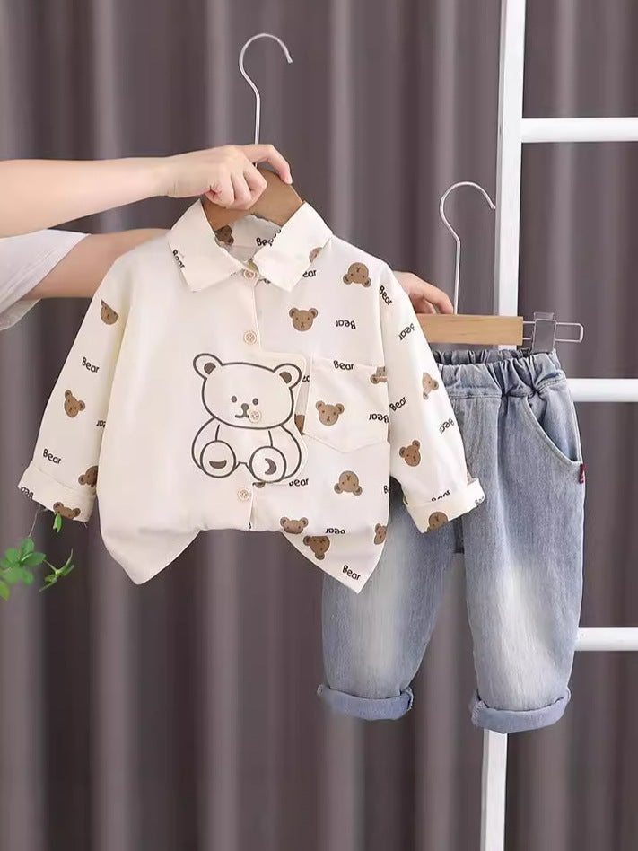 Completo Bambino - Camicia con Orsetti e Jeans