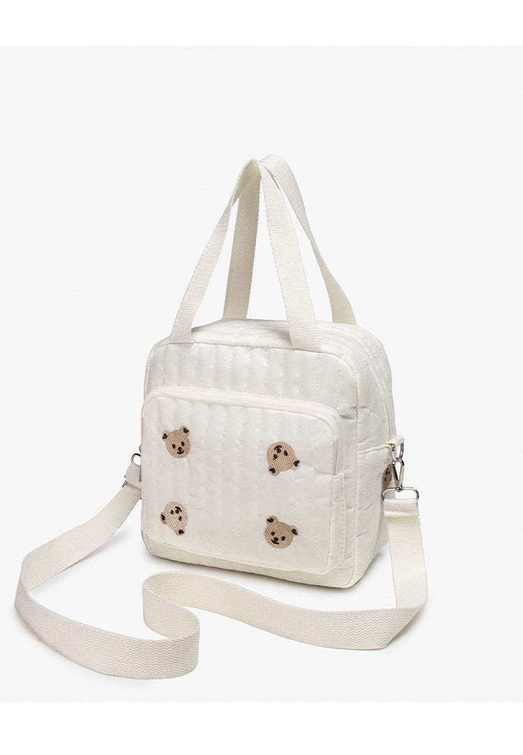Borsa Multifunzione Trapuntata con Orsetti Ricamati