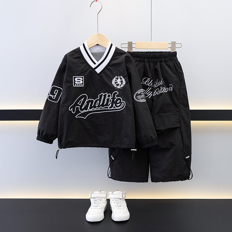 Completo sportivo bambino "Andlife" con stampa varsity