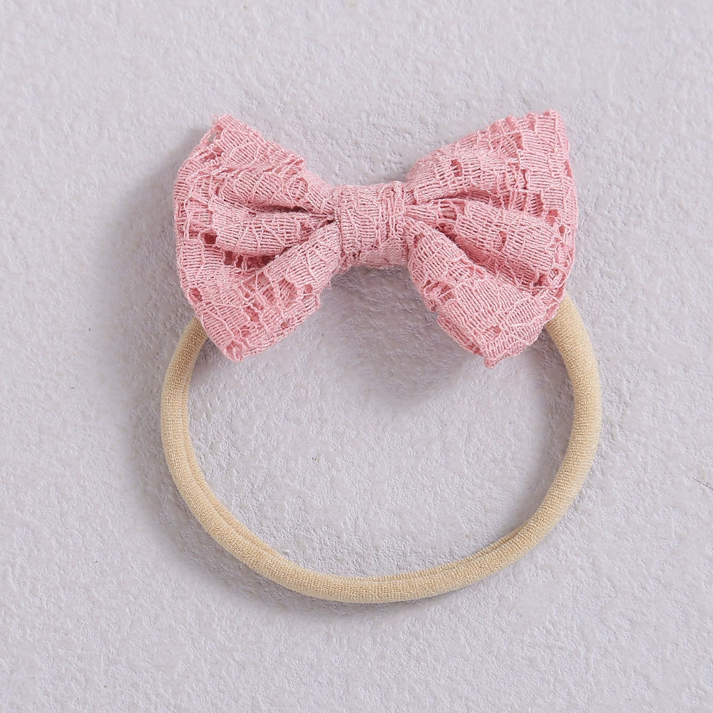 Mini Elastici con Fiocco in Pizzo – Set Cerchietti Morbidi per Neonate