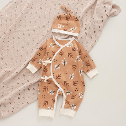 Coordinato Set Neonata/ Bimba  2 pezzi – Foglie autunnali
