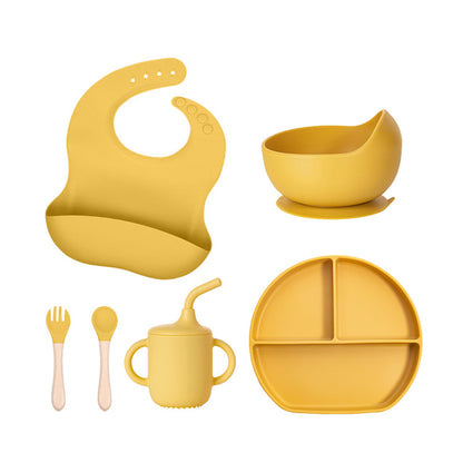 Set pappa in silicone 6 pezzi con piatto diviso – Antiscivolo, BPA Free