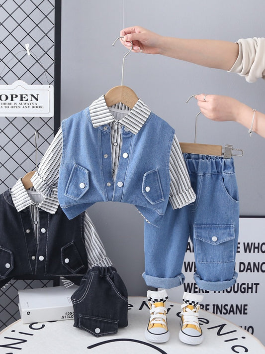 Completo Denim Bambino - Gilet, Camicia e Jeans