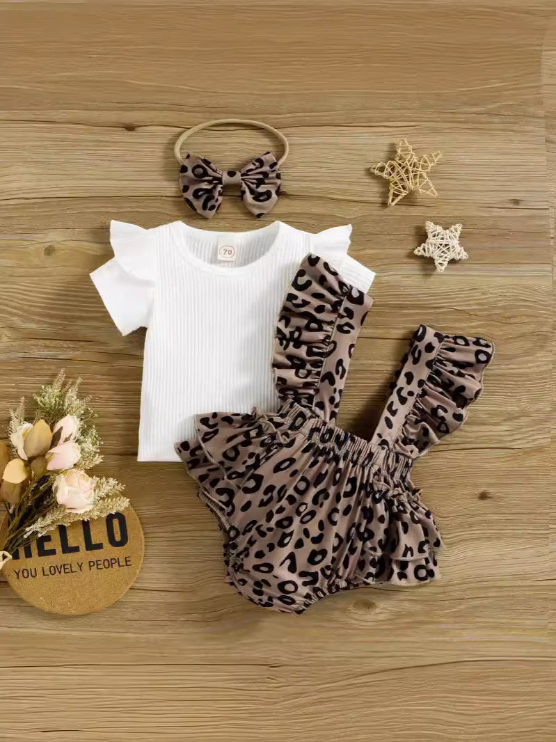 Set Body e Fascia Bambina - Stampa Leopardata con Volant