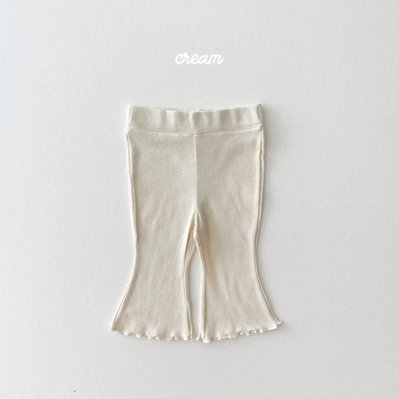 Leggings Bambina a Zampa con Orlo Arricciato