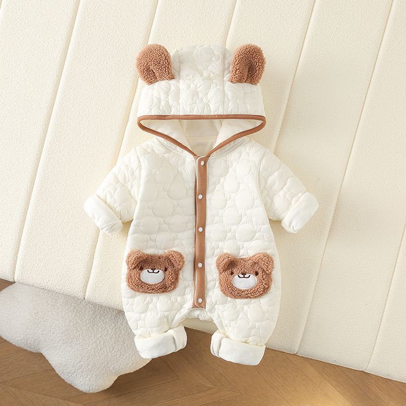 Tutina Invernale Neonato “Teddy Pockets” – Calda, Trapuntata e Morbidissima