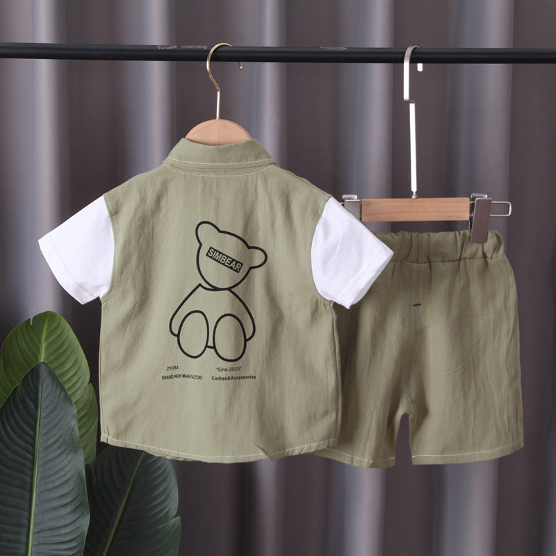 Completo Estivo Bambino - Camicia e Shorts con Dettagli Simpatici