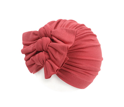 Turbante Neonato con Fiocco Cappellino Morbido in Cotone