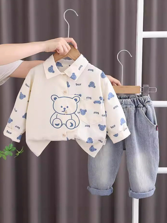 Completo Bambino - Camicia con Orsetti e Jeans