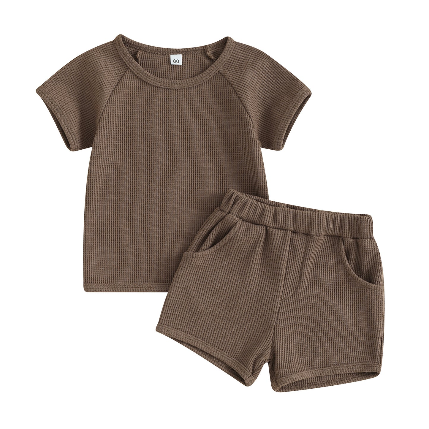 Completo Bambino Estivo in Tessuto Waffle - T-Shirt e Shorts