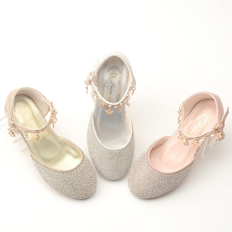 Scarpe Eleganti Bambina con Strass e Cinturino Gioiello