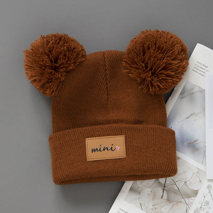 Cappellino in maglia “Mini” con doppio pompon – Invernale, caldo e morbido