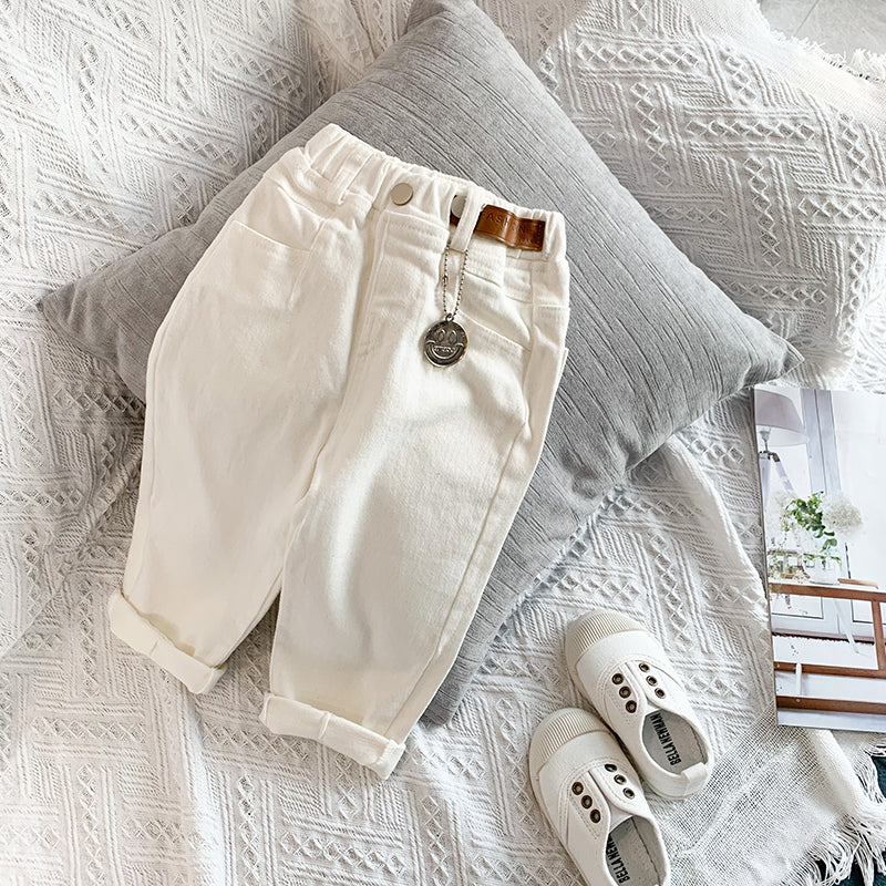 Jeans bimba bianchi elasticizzati