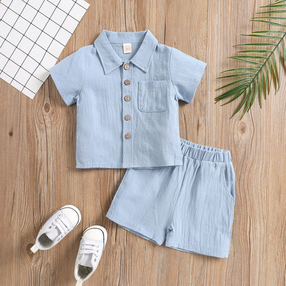 Set Estivo Bambini in Cotone Traspirante - Completo Camicia e Pantaloncini