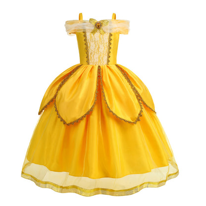 Costume Vestito da Principessa Belle con Accessori