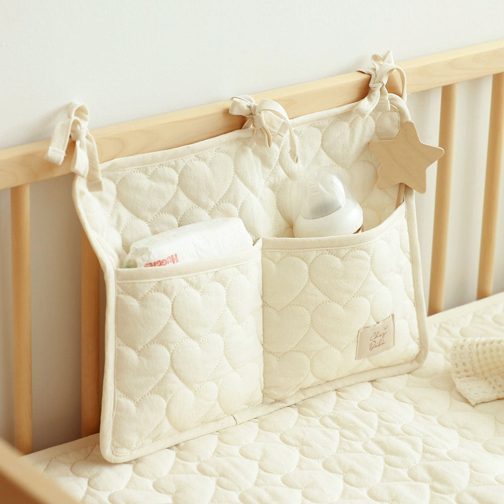 Organizzatore da Lettino in Cotone Trapuntato beige