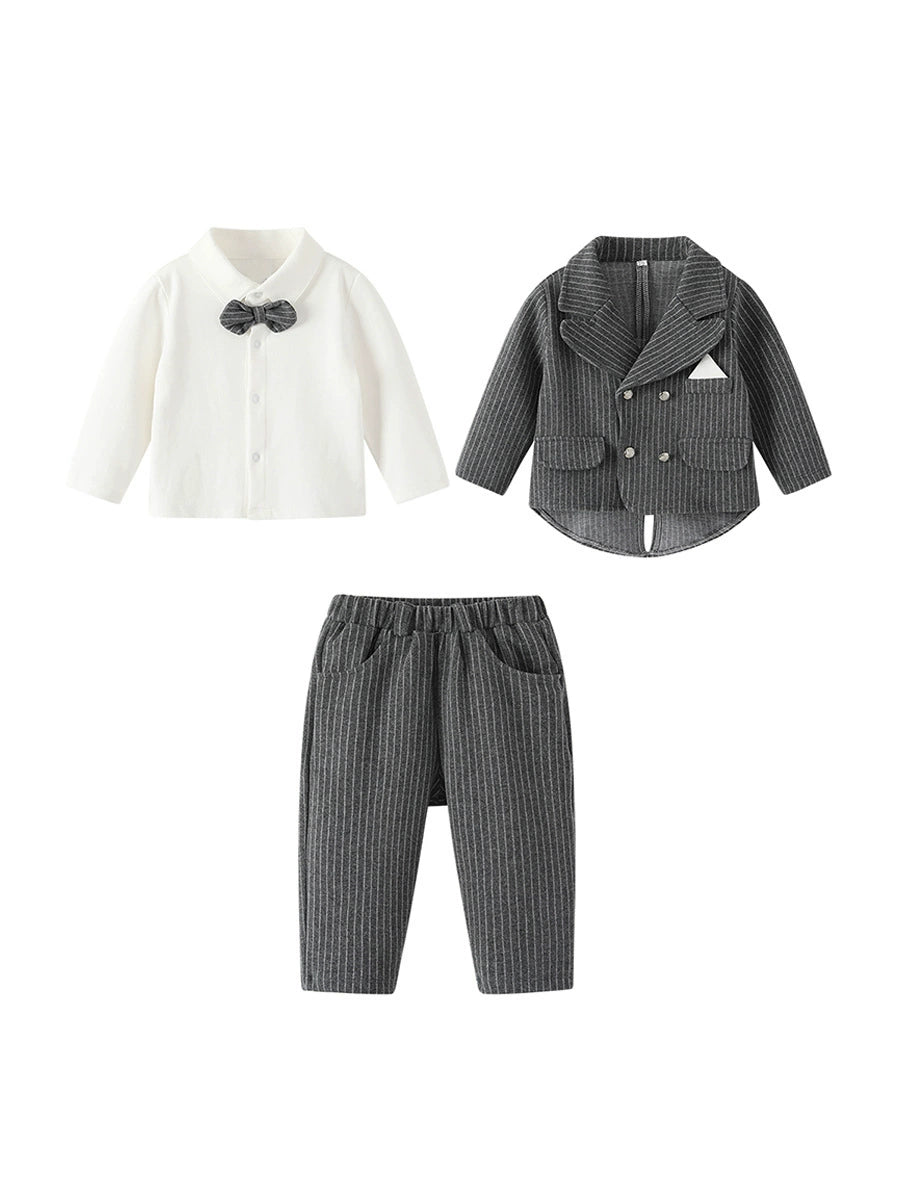 Completo Elegante Bambino Grigio Gessato – Autunno/Inverno
