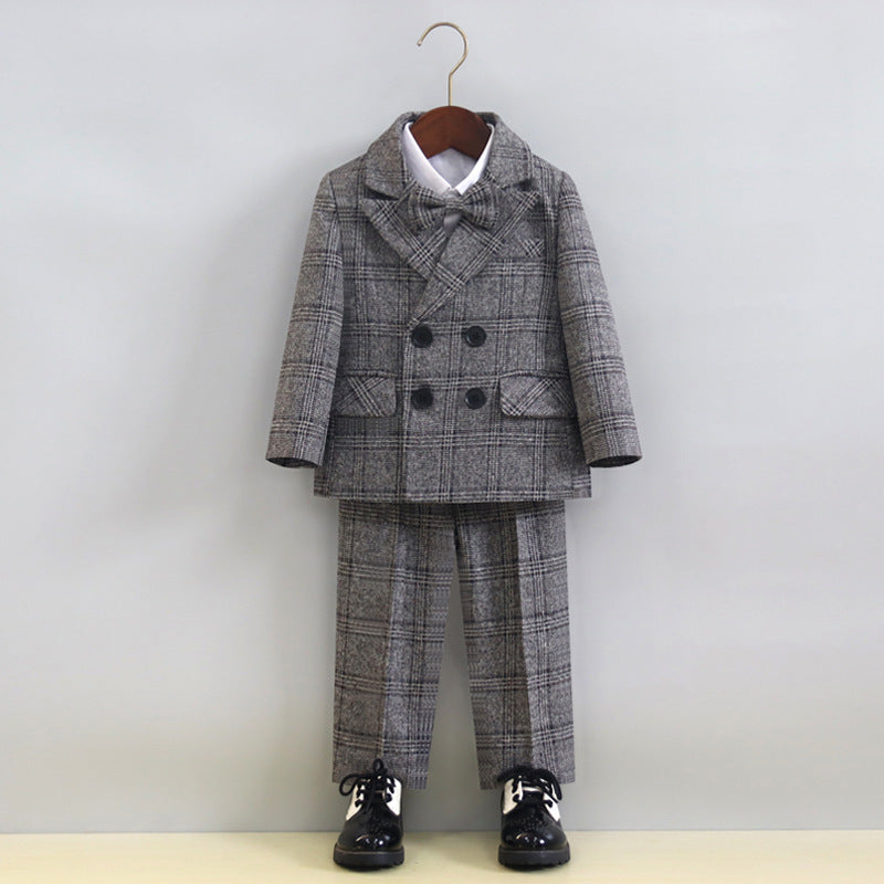 Completo da cerimonia per bambino 4Pezzi grigio